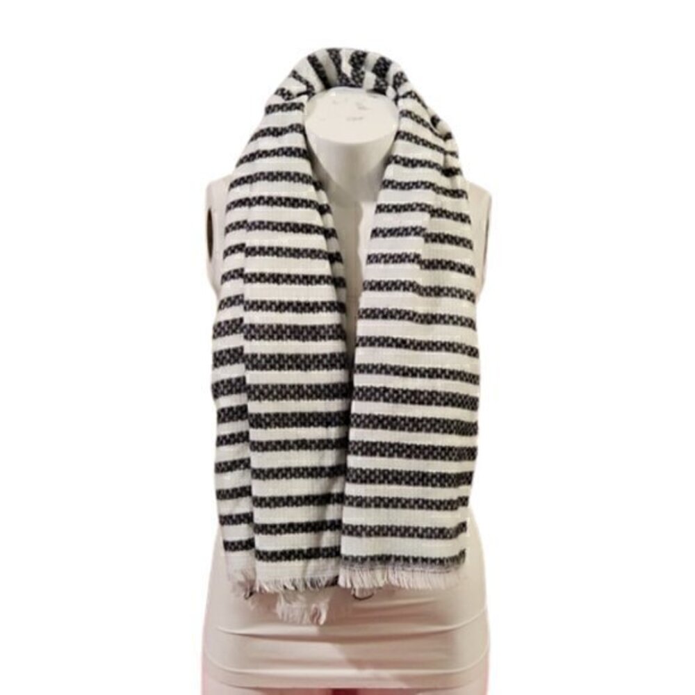 Striped Frill Scarf